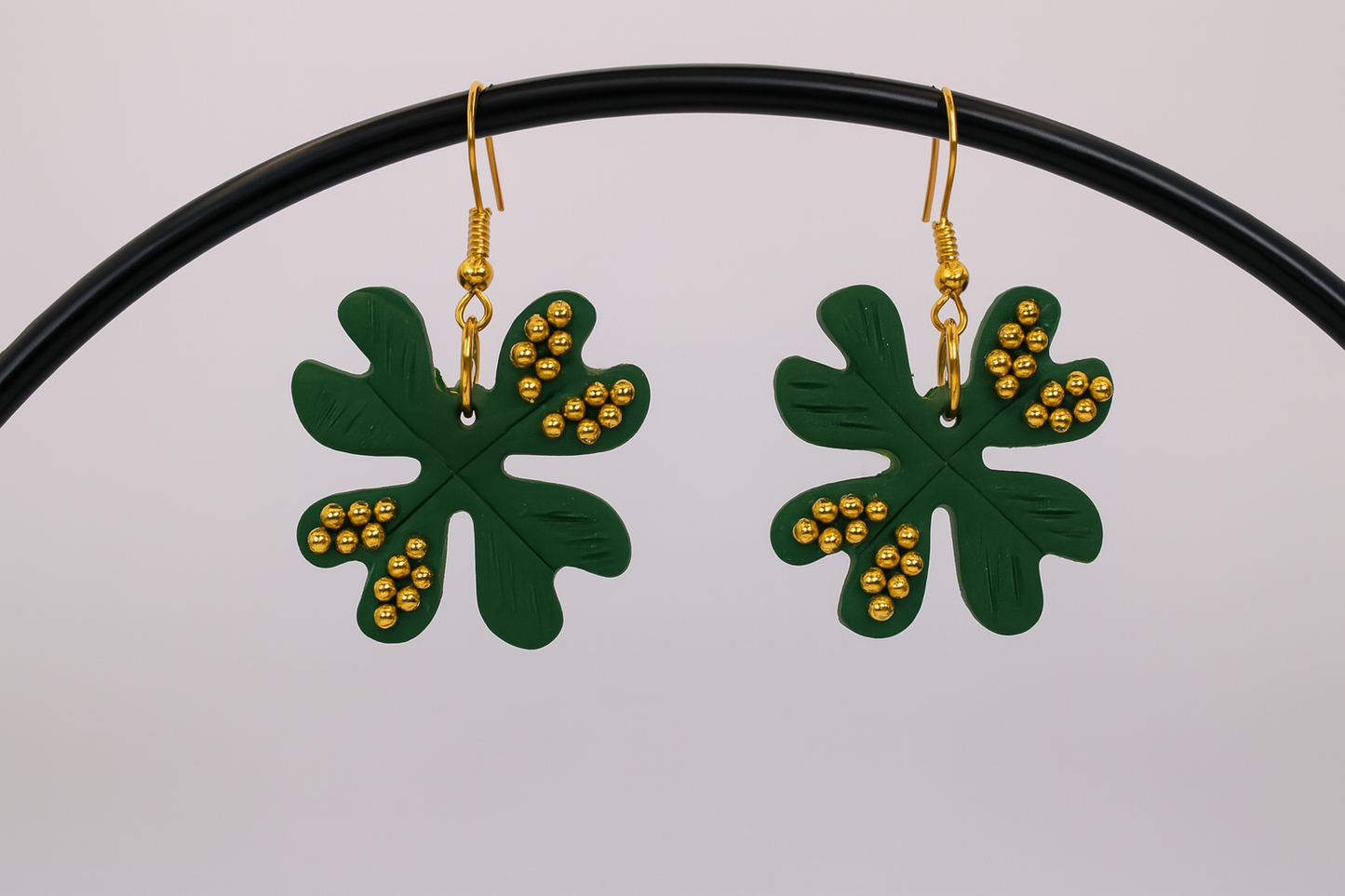 Four Leaf Clover Gold Earrings