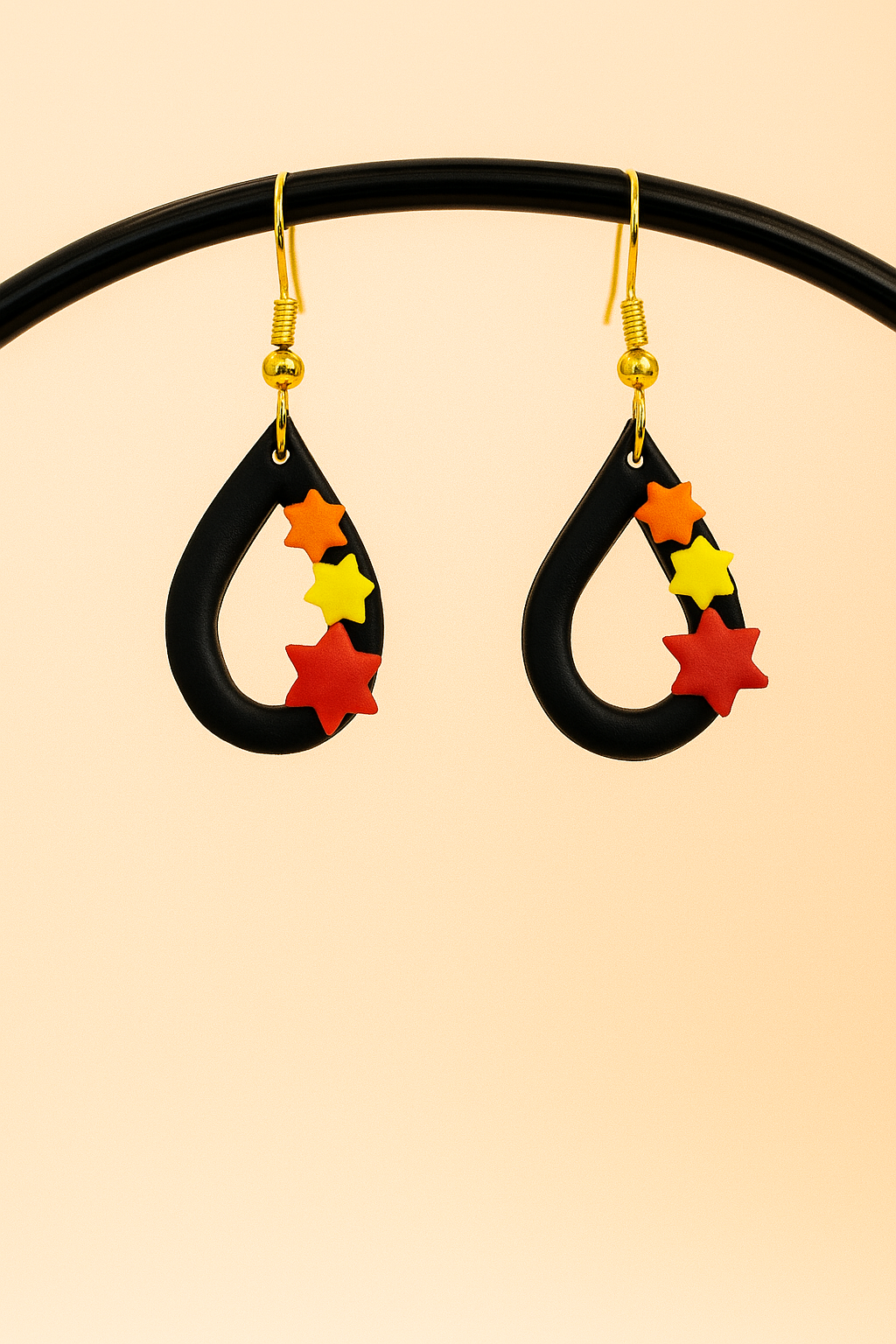 Star Drop Polymer Clay Dangle Earrings