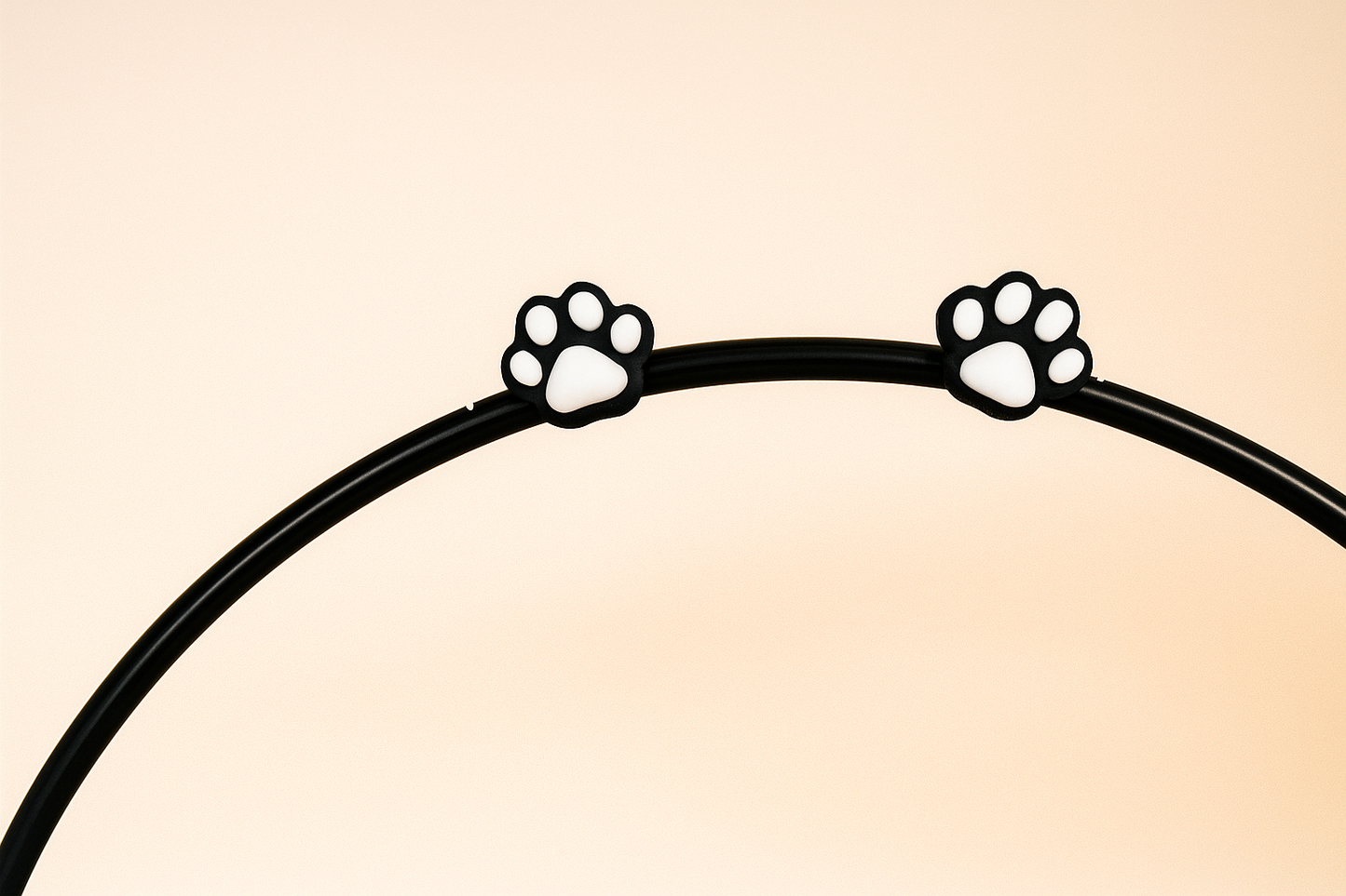Black and White Paw Stud Earrings